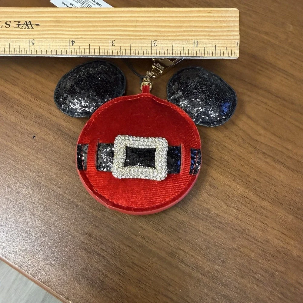 Disney BaubleBar Mickey Mouse Christmas Coin Purse Keychain Santa Belt NWT